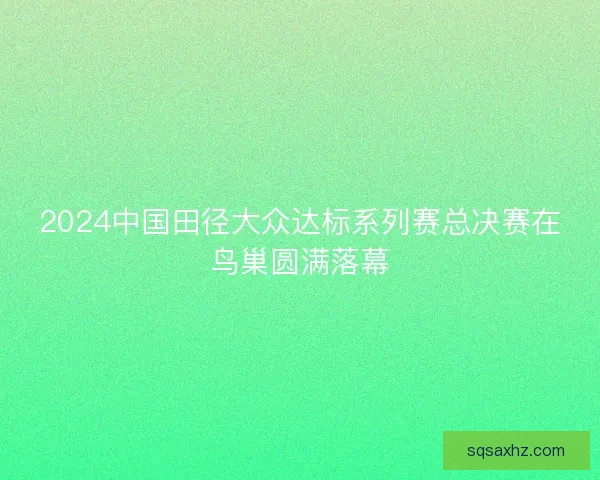 2024中国田径大众达标系列赛总决赛在鸟巢圆满落幕 2024中国田径大众达标系列赛总决赛在鸟巢圆满落幕