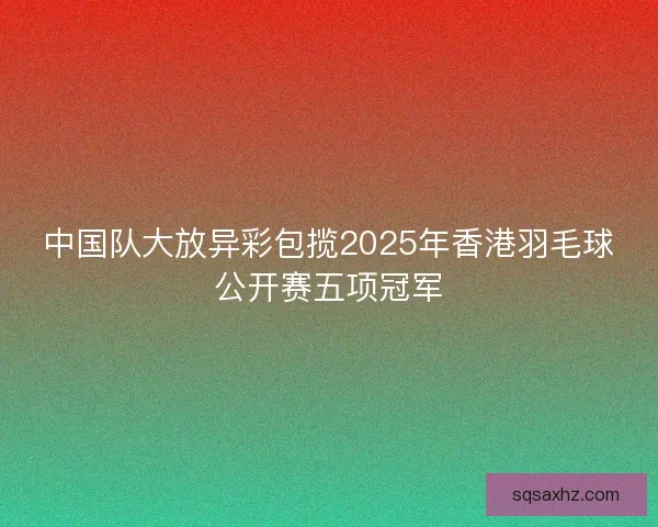中国队大放异彩包揽2025年香港羽毛球公开赛五项冠军 中国队大放异彩包揽2025年香港羽毛球公开赛五项冠军