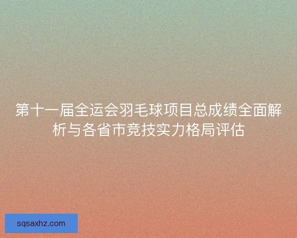 第十一届全运会羽毛球项目总成绩全面解析与各省市竞技实力格局评估 第十一届全运会羽毛球项目总成绩全面解析与各省市竞技实力格局评估
